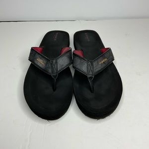 Coach Judy Size 10B Black Signature Thongs Flip Flops Sandals A7826